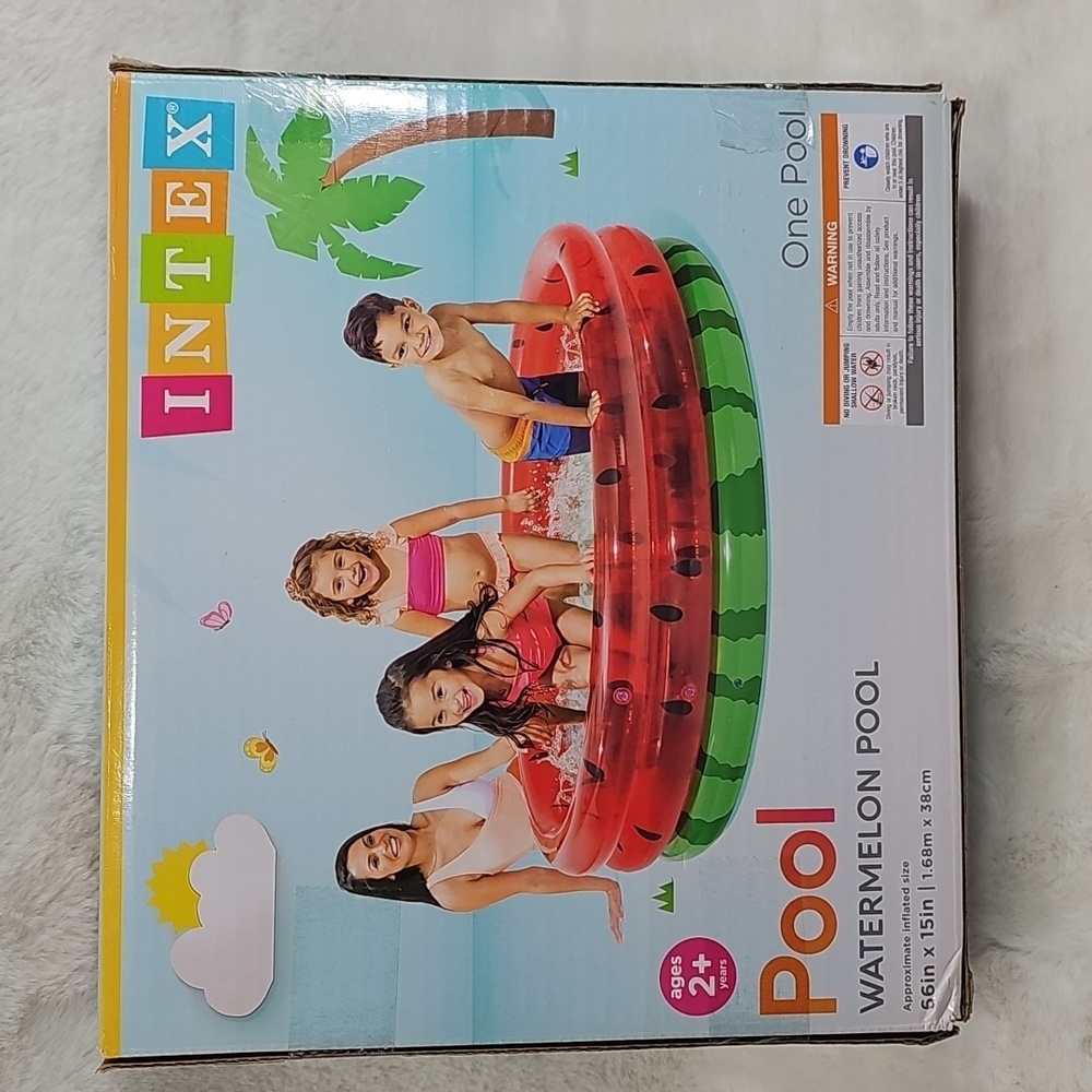 Intex Watermelon Kids Blow Up  Pool - Red and Green. 66" X 15"